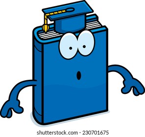 A cartoon illustration of a textbook looking surprised.