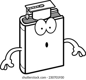 A cartoon illustration of a textbook looking surprised.