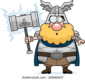 A cartoon illustration of Thor looking surprised.