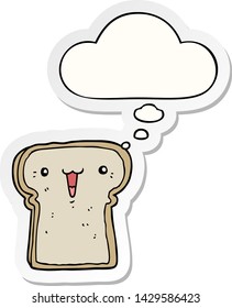 Cartoon-Illustration mit Denkblase als Druckaufkleber