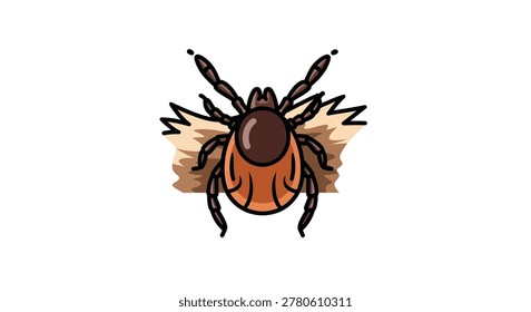 Cartoon illustration of a tick insect