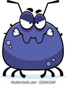 A cartoon illustration of a tick looking angry.