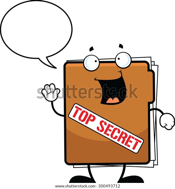 Cartoon Illustration Top Secret Folder Talking Stock Vector Royalty Free