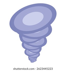 Ilustración de dibujos animados de un tornado girando y causando destrucción con su nube de embudo, un desastre natural poderoso y peligroso