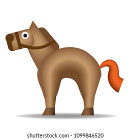 A cartoon illustration of a toy horse. ( vector )