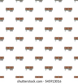 Cartoon illustration of trailer full of logs vector pattern for web