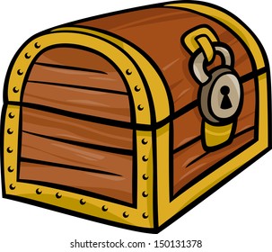 Cartoon Illustration Of Treasure Chest Clip Art