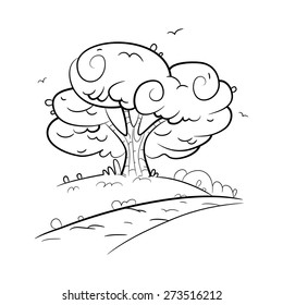 Cartoon illustration the tree