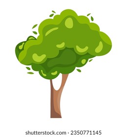 Cartoon Illustration of a tree isolated on white background