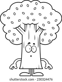 A cartoon illustration of a tree looking surprised.