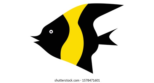 Cartoon Illustration Tropical fish isolated on white background