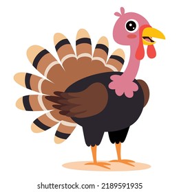 Cartoon Illustration Of A Turkey