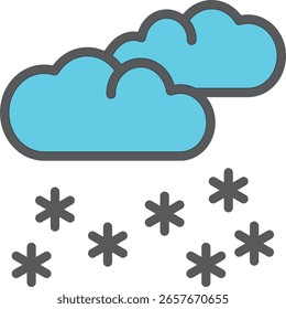 Cartoon-Illustration von zwei hellblauen Wolken mit dunkelgrauem Hintergrund