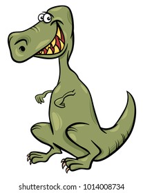 Cartoon Illustration of Tyrannosaurus Dinosaur Prehistoric Reptile Animal Character
