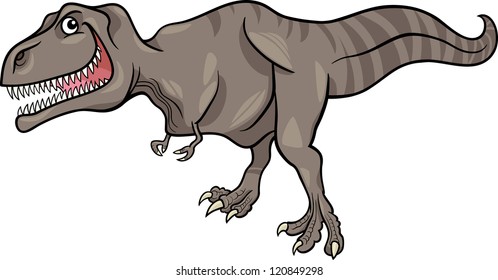 Cartoon Illustration of Tyrannosaurus Dinosaur Prehistoric Reptile Species