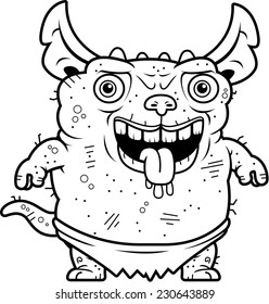 Cartoon Illustration Ugly Gremlin Standing Stock Vector (Royalty Free ...