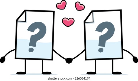 A cartoon illustration of an unknown file holding hands.