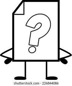 A cartoon illustration of an unknown file standing.