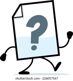 A cartoon illustration of an unknown file walking.