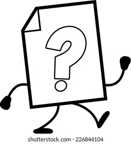 A cartoon illustration of an unknown file walking.