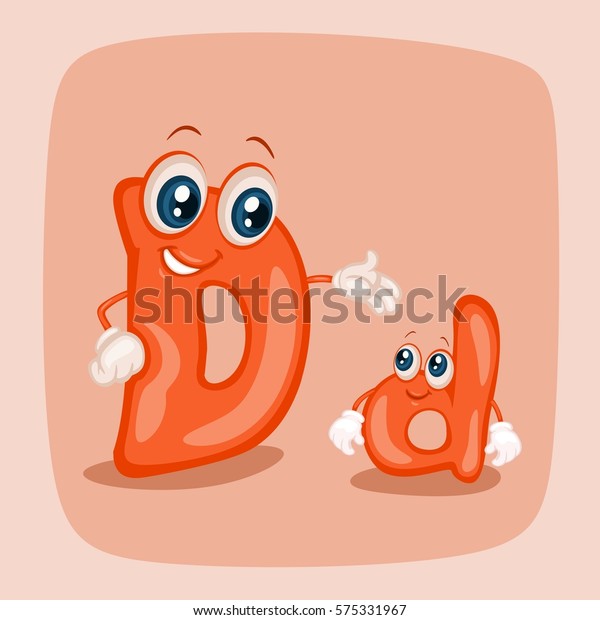 cartoon-illustration-of-uppercase-and-lowercase-letter-d-illustrated