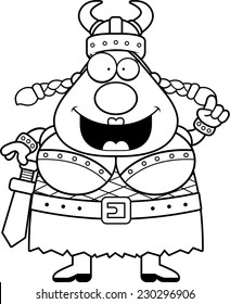 A cartoon illustration of a Valkyrie with an idea.