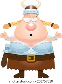 A cartoon illustration of a Valkyrie looking confused.