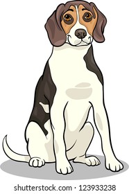 Cartoon Illustration Vector of Cute Beagle Dog or Puppy