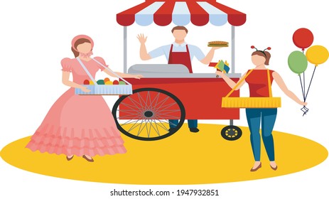 cartoon illustration vector design, eCommerce store 