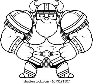 A cartoon illustration of a Viking looking confident.