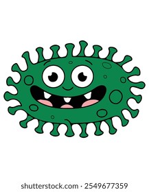 a cartoon illustration of virus.