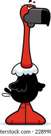 A cartoon illustration of a vulture with a serious expression.