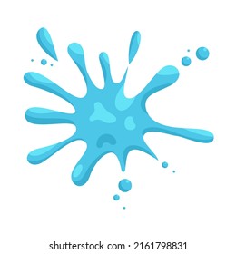 Cartoon illustration with water splash and drops. Vector illustration.