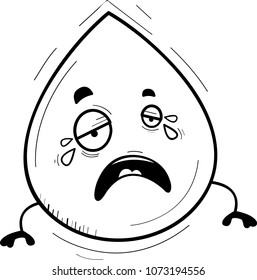 A cartoon illustration of a waterdrop crying.