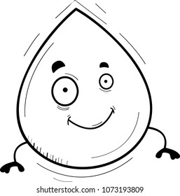 A cartoon illustration of a waterdrop smiling.