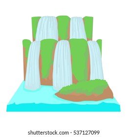 Cartoon illustration of waterfall vector icon for web