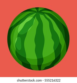 Cartoon Illustration of a Watermelon