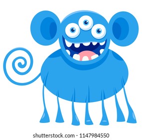 Cartoon Illustration of Weird Fantasy Creature Funny Character