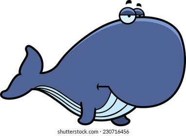 A cartoon illustration of a whale looking bored.