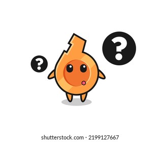 Cartoon Illustration of whistle with the question mark , cute design