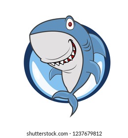 cartoon illustration of white shark