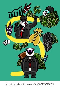 a cartoon illustration who becomes a billionaire