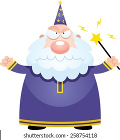 A cartoon illustration of a wizard looking angry.