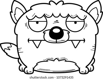 A cartoon illustration of a wolf looking calm.