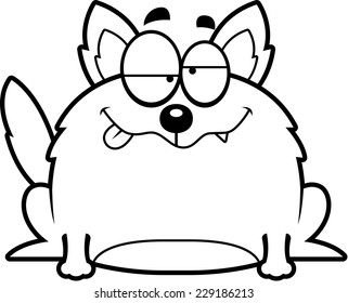 A cartoon illustration of a wolf looking intoxicated.