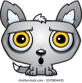 A cartoon illustration of a wolf looking surprised.