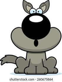 A cartoon illustration of a wolf looking surprised.