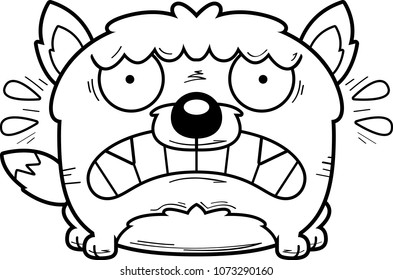 A cartoon illustration of a wolf looking terrified.
