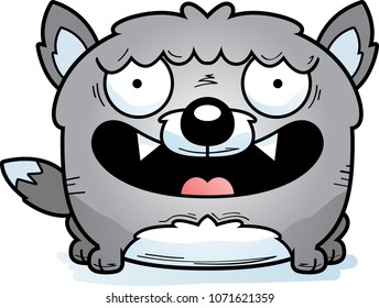 A cartoon illustration of a wolf smiling.