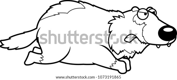 Cartoon Illustration Wolverine Angry Running Stock Vector